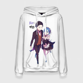 Женская толстовка 3D с принтом Re:Zero в Рязани, 100% полиэстер  | двухслойный капюшон со шнурком для регулировки, мягкие манжеты на рукавах и по низу толстовки, спереди карман-кенгуру с мягким внутренним слоем. | anime heroes | girl | kawaii | ram | re zero | re:zero | rem | жизнь с нуля в альтернативном мире | кавайный | логотипы аниме | мальчик и девочка | нацуки | нацуки субару | персонажи аниме | рам | рам и рем | ре зеро | рем