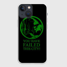 Чехол для iPhone 13 mini с принтом Стрела в Рязани,  |  | netflix | oliver queen | the arrow | vigilante | you have faled this sity | зеленая стрела | капюшон | лучник | мститель | нетфликс | оливен квин | сериал стрела | супергерой