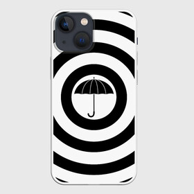 Чехол для iPhone 13 mini с принтом Узор Академия Амбрелла в Рязани,  |  | академия | амбрелла | белый | зонт | полосы | узор | фильм | черный
