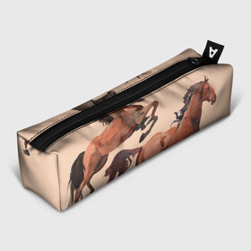 Пенал 3D с принтом кони в Рязани, 100% полиэстер | плотная ткань, застежка на молнии | horse | horseshoe | акварель | головалошади | грива | жеребец | животные | конь | лошадь | лошадьскрыльями | подкова | природа | рисуноккрасками