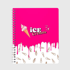 Тетрадь с принтом Ice Cream BlackPink в Рязани, 100% бумага | 48 листов, плотность листов — 60 г/м2, плотность картонной обложки — 250 г/м2. Листы скреплены сбоку удобной пружинной спиралью. Уголки страниц и обложки скругленные. Цвет линий — светло-серый
 | blackpink | blink | bts | exo | icecream | jennie | jisoo | korea | kpop | lisa | love | rose | блекпинк | девушки | корея | кпоп | музыка