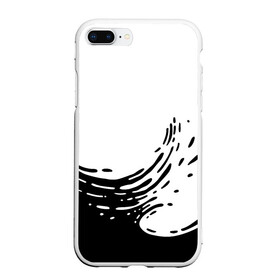 Чехол для iPhone 7Plus/8 Plus матовый с принтом Good Vibes в Рязани, Силикон | Область печати: задняя сторона чехла, без боковых панелей | акварель | брызги | вода | волна | краска | море | природа | текстура | черно белый