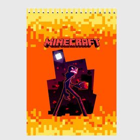 Скетчбук с принтом Minecraft в Рязани, 100% бумага
 | 48 листов, плотность листов — 100 г/м2, плотность картонной обложки — 250 г/м2. Листы скреплены сверху удобной пружинной спиралью | minecraft | алекс | белый | блоки | ведьма | взрывчатка | визера | волк | гаст | добывать | дракон | зеленый куб | зомби | игра | крафт | крипер | кубики | лошадка | майн | майнкрафт | манкрафт | овечка | оцелот