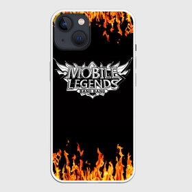 Чехол для iPhone 13 с принтом Mobile Legends в Рязани,  |  | mobile legends | mobile legends print | mobile legends: bang bang | белый | для крутых | кофта mobile legends | кружка mobile legends | надпись mobile legends | огонь | принт mobile legends | футболка mobile legends | черный