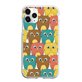 Чехол для iPhone 11 Pro Max матовый с принтом Разноцветные совы в Рязани, Силикон |  | Тематика изображения на принте: детский | лесной | мультяшный | паттерн | разноцветный | сова | совушки | совы | узор