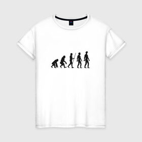 Женская футболка хлопок с принтом Эволюция Коронавирус - Черный в Рязани, 100% хлопок | прямой крой, круглый вырез горловины, длина до линии бедер, слегка спущенное плечо | белый | вирус | изоляция | ковид | коронавирус | маска | эволюция