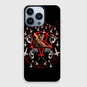 Чехол для iPhone 13 Pro с принтом Satanic Cat в Рязани,  |  | satan | киска | кот | кот мем | кошечка | кошка | кошки и коты | лиса | лисы | мем | мемы | с кошкой | сатана