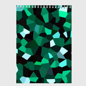 Скетчбук с принтом Имеральд в Рязани, 100% бумага
 | 48 листов, плотность листов — 100 г/м2, плотность картонной обложки — 250 г/м2. Листы скреплены сверху удобной пружинной спиралью | Тематика изображения на принте: camouflage | casual style | geometry | green | hexagon | polygonal | stripes | texture | гексагон | геометрические | геометрия | городской | изумруд | камуфляж | кристаллы | милитари | мозаика | объемный | повседневный | полигон