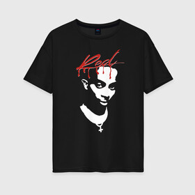 Женская футболка хлопок Oversize с принтом Playboi Carti Whole Lotta Red в Рязани, 100% хлопок | свободный крой, круглый ворот, спущенный рукав, длина до линии бедер
 | carti | caty | lotta | merch | playboi | playboy | red | trap | whole | wlr | альбом | карти | мерч | новый | плейбой