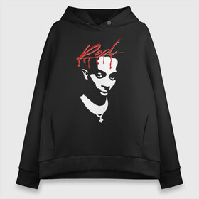 Женское худи Oversize хлопок с принтом Playboi Carti Whole Lotta Red в Рязани, френч-терри — 70% хлопок, 30% полиэстер. Мягкий теплый начес внутри —100% хлопок | боковые карманы, эластичные манжеты и нижняя кромка, капюшон на магнитной кнопке | carti | caty | lotta | merch | playboi | playboy | red | trap | whole | wlr | альбом | карти | мерч | новый | плейбой