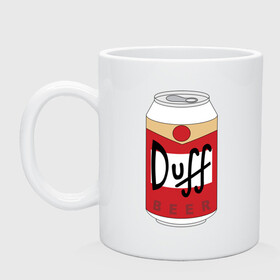 Кружка керамическая с принтом Duff Beer в Рязани, керамика | объем — 330 мл, диаметр — 80 мм. Принт наносится на бока кружки, можно сделать два разных изображения | Тематика изображения на принте: beer | duff | simpsons | гомер | симпсоны