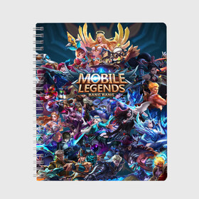 Тетрадь с принтом Mobile Legends (Z) в Рязани, 100% бумага | 48 листов, плотность листов — 60 г/м2, плотность картонной обложки — 250 г/м2. Листы скреплены сбоку удобной пружинной спиралью. Уголки страниц и обложки скругленные. Цвет линий — светло-серый
 | 515 unite | bang bang | battle arena | moba | mobile legends | mobile legends bang bang | online battle arena