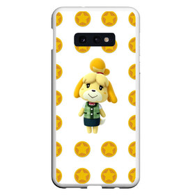 Чехол для Samsung S10E с принтом Animal crossing - Isabelle в Рязани, Силикон | Область печати: задняя сторона чехла, без боковых панелей | Тематика изображения на принте: animal crossing | isabelle | детский | желтый | игра | изабелла | изабель | компьютерный | кроссинг | монеты | персонаж | подарок | узор | энимал кросинг