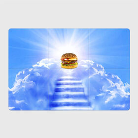 Магнитный плакат 3Х2 с принтом Райский бургер в Рязани, Полимерный материал с магнитным слоем | 6 деталей размером 9*9 см | food | hamburger | hot dog | ангел | блики | булка | булочка | бургер | бутерброд | вкусняшки | гамбургер | еда | котлета | лестница | лучи | небесный | небо | обжора | облака | пейзаж | природа | рай | сендвич