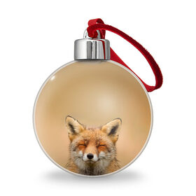 Ёлочный шар с принтом Милая лисичка в Рязани, Пластик | Диаметр: 77 мм | fox | foxy | животное | звери | лиса | лисенок | лисичка | милая | рыжая | фокс