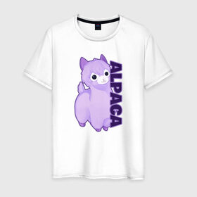 Мужская футболка хлопок с принтом Alpaca в Рязани, 100% хлопок | прямой крой, круглый вырез горловины, длина до линии бедер, слегка спущенное плечо. | 1 годик | love | дети | детские | любовь | малыш | малыши | ребенок