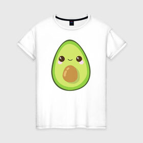 Женская футболка хлопок с принтом Avocado в Рязани, 100% хлопок | прямой крой, круглый вырез горловины, длина до линии бедер, слегка спущенное плечо | 1 годик | love | дети | детские | любовь | малыш | малыши | ребенок