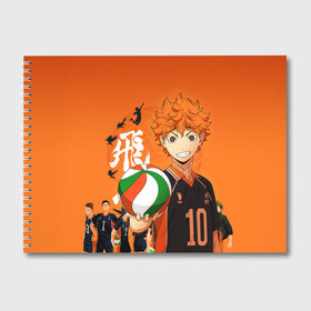 Альбом для рисования с принтом ВОЛЕЙБОЛ!! HAIKYUU!! в Рязани, 100% бумага
 | матовая бумага, плотность 200 мг. | anime | haikyu | haikyuu | karasuno | аниме | волейбол | ворон | карасуно | манга | мяч | сёё хината