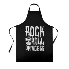 Фартук 3D с принтом Rock and Roll Princess в Рязани, 100% полиэстер | общий размер — 65 х 85 см, ширина нагрудника — 26 см, горловина — 53 см, длина завязок — 54 см, общий обхват в поясе — 173 см. Принт на завязках и на горловине наносится с двух сторон, на основной части фартука — только с внешней стороны | family | family look | princess | rock | rock and roll | детские | для всей семьи | семейные | семья | фэмили лук