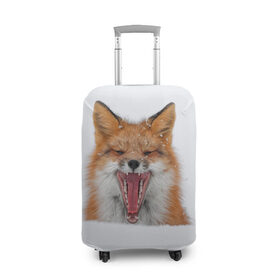 Чехол для чемодана 3D с принтом Снежная лиса в Рязани, 86% полиэфир, 14% спандекс | двустороннее нанесение принта, прорези для ручек и колес | fox | foxy | животное | звери | лиса | лисенок | лисичка | милая | рыжая | фокс