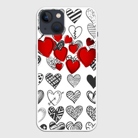 Чехол для iPhone 13 с принтом Сердца в Рязани,  |  | 14 февраля | hearts background | валентинов день | влюбленным | девушке | день святого валентина | жене | кардиологу | любимой | любимому | люблю | любовь | мужу | парню | сердца графика | сердца фон