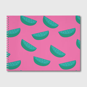 Альбом для рисования с принтом Арбузы на розовом в Рязани, 100% бумага
 | матовая бумага, плотность 200 мг. | Тематика изображения на принте: арбуз | зеленый | летний | паттерн | подарок | простой | розовыйй | тропический | узор | фрукт
