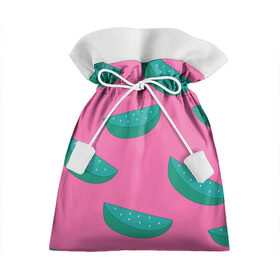 Подарочный 3D мешок с принтом Арбузы на розовом в Рязани, 100% полиэстер | Размер: 29*39 см | Тематика изображения на принте: арбуз | зеленый | летний | паттерн | подарок | простой | розовыйй | тропический | узор | фрукт