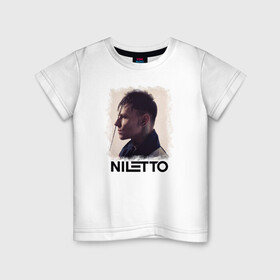 Детская футболка хлопок с принтом NILETTO в Рязани, 100% хлопок | круглый вырез горловины, полуприлегающий силуэт, длина до линии бедер | niletto | данил прытков | даня | музыка | нилетто | тату | шоу