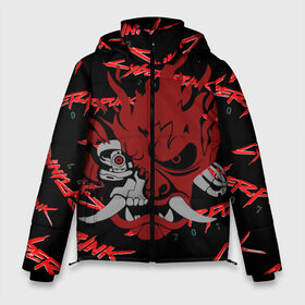 Мужская зимняя куртка 3D с принтом Cyberpunk2077 red samurai в Рязани, верх — 100% полиэстер; подкладка — 100% полиэстер; утеплитель — 100% полиэстер | длина ниже бедра, свободный силуэт Оверсайз. Есть воротник-стойка, отстегивающийся капюшон и ветрозащитная планка. 

Боковые карманы с листочкой на кнопках и внутренний карман на молнии. | Тематика изображения на принте: 2077 | cyber punk 2077 | cyberpunk | cyberpunk2077art | red | samurai | киберпанк | красный 2077