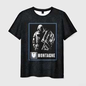 Мужская футболка 3D с принтом Montagne в Рязани, 100% полиэфир | прямой крой, круглый вырез горловины, длина до линии бедер | Тематика изображения на принте: montagne | r6s | rainbow six siege | монтажник | монтанье | оперативник | персонаж