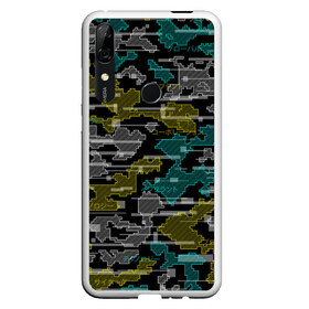 Чехол для Honor P Smart Z с принтом Futuristic Camo в Рязани, Силикон | Область печати: задняя сторона чехла, без боковых панелей | Тематика изображения на принте: cyberpunk | glitch | глитч | камуфляж | киберпанк | футуристичный