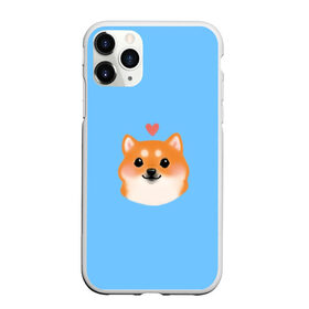 Чехол для iPhone 11 Pro Max матовый с принтом Сиба ину в Рязани, Силикон |  | Тематика изображения на принте: милый щенок | пес с сердчечком | песик | сиба ину | собака