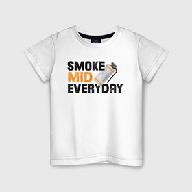 Детская футболка хлопок с принтом Smoke Mid Everyday в Рязани, 100% хлопок | круглый вырез горловины, полуприлегающий силуэт, длина до линии бедер | Тематика изображения на принте: asiimov | asimov | beast | counter | counter strike | cs | easy | ez | gg | ggwp | global | go | gradient | howl | hyper | mem | meme | memes | offensive | smoke | strike | азимов | вой | градиент | зверь | контра | лого | логотип