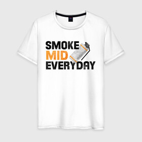 Мужская футболка хлопок с принтом Smoke Mid Everyday в Рязани, 100% хлопок | прямой крой, круглый вырез горловины, длина до линии бедер, слегка спущенное плечо. | asiimov | asimov | beast | counter | counter strike | cs | easy | ez | gg | ggwp | global | go | gradient | howl | hyper | mem | meme | memes | offensive | smoke | strike | азимов | вой | градиент | зверь | контра | лого | логотип