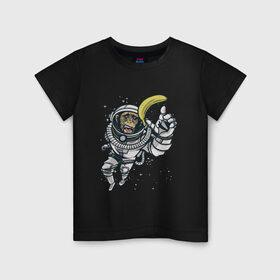 Детская футболка хлопок с принтом Шимпанзе космонавт с бананом в Рязани, 100% хлопок | круглый вырез горловины, полуприлегающий силуэт, длина до линии бедер | astronaut | banana | nasa | астронавт | банан | в космосе | в скафандре | в шлеме | горилла | за бананом | звезды | космонавт | мартышка | наса | невесомость | обезьяна | пародия | полет | прикол | примат | ракета