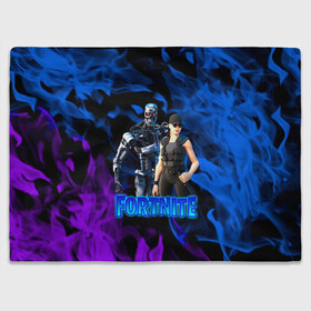 Плед 3D с принтом Fortnite T-800/Sarah в Рязани, 100% полиэстер | закругленные углы, все края обработаны. Ткань не мнется и не растягивается | fortnite | heroes | logo game | marshmallow | marshmello | sarah | sarah connor | t 800 | terminator | битва | бойцы | игра | карась | логотипы игр | маршмеллоу | персонажи игр | робот | сара коннор | терминатор | фортнайт