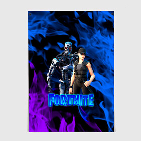 Постер с принтом Fortnite T-800/Sarah в Рязани, 100% бумага
 | бумага, плотность 150 мг. Матовая, но за счет высокого коэффициента гладкости имеет небольшой блеск и дает на свету блики, но в отличии от глянцевой бумаги не покрыта лаком | fortnite | heroes | logo game | marshmallow | marshmello | sarah | sarah connor | t 800 | terminator | битва | бойцы | игра | карась | логотипы игр | маршмеллоу | персонажи игр | робот | сара коннор | терминатор | фортнайт