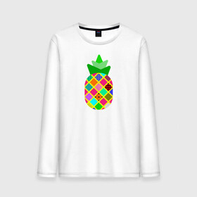 Мужской лонгслив хлопок с принтом Pineapple в Рязани, 100% хлопок |  | pineapple | tropical fruit | ананас | тропический фрукт