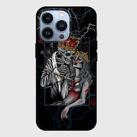 Чехол для iPhone 13 Pro с принтом The Skull King and Queen в Рязани,  |  | art | gold skull | queen | skull king | the skull king and queen | арт | буби | дама | золотой череп | игральные карты | игроку | карты | кинжал | король | король и дама | король и королева | крести | любовь | он и она | пики | покер