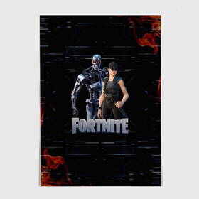 Постер с принтом Fortnite - Terminator в Рязани, 100% бумага
 | бумага, плотность 150 мг. Матовая, но за счет высокого коэффициента гладкости имеет небольшой блеск и дает на свету блики, но в отличии от глянцевой бумаги не покрыта лаком | chapter 2 | fortnite | fortnite 3 | fortnite terminator | sarah connor and terminator 800 | t 800 | t 800 fortnite | сара коннор | скин t 800 | скин терминатора | терминатор | терминатор т 800 | фортнайт | фортнайт глава 2 | фортнайт тер