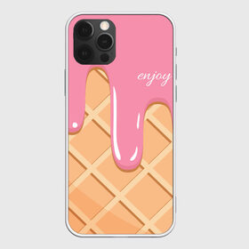 Чехол для iPhone 12 Pro Max с принтом Мороженое Рожок в Рязани, Силикон |  | Тематика изображения на принте: enjoy | вафля | мороженко | мороженое | рожок | удовольствие | я мороженое