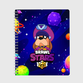 Тетрадь с принтом Brawl Stars - Генерал Гавс в Рязани, 100% бумага | 48 листов, плотность листов — 60 г/м2, плотность картонной обложки — 250 г/м2. Листы скреплены сбоку удобной пружинной спиралью. Уголки страниц и обложки скругленные. Цвет линий — светло-серый
 | 2020 | 2021 | brawl | colonel | dog | leon | ruffus | space | stars | бравл | браво | гавс | генерал | корабль | космический | космос | леон | лион | новые | новый | персонаж | персонажи | пес | планеты | собака | страс