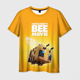 Мужская футболка 3D с принтом Minecraft bee movie в Рязани, 100% полиэфир | прямой крой, круглый вырез горловины, длина до линии бедер | Тематика изображения на принте: 