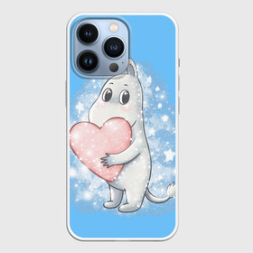 Чехол для iPhone 13 Pro с принтом Муми тролль с сердечком в Рязани,  |  | Тематика изображения на принте: 14февраля | аниме | деньсвятоговалентина | любовь | мультфильм | муми тролль | мумидолина | мумитролли | мумитролль | сказка