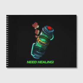 Альбом для рисования с принтом Need Healing в Рязани, 100% бумага
 | матовая бумага, плотность 200 мг. | Тематика изображения на принте: heal | help | medkit | need healing | аптечка | нужно лечение | помощь