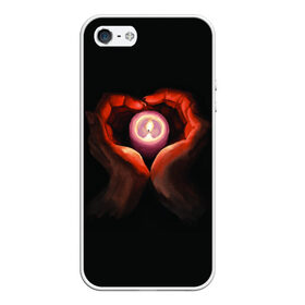 Чехол для iPhone 5/5S матовый с принтом Свеча в Рязани, Силикон | Область печати: задняя сторона чехла, без боковых панелей | влюбленным | люблю | любовь | руки | свеча | сердце | чувства