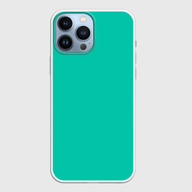 Чехол для iPhone 13 Pro Max с принтом Бискайский зеленый без рисунка в Рязани,  |  | 2020 года | biscay | biscay green | panton vesna | pantone | бирюзовый | бискайский залив | бискайский зеленый | весна лето | зеленый | модные цвета | цвет 2020 года
