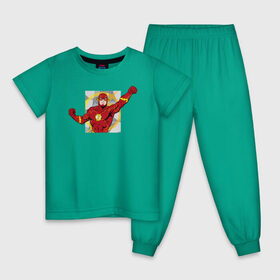 Детская пижама хлопок с принтом Флэш в Рязани, 100% хлопок |  брюки и футболка прямого кроя, без карманов, на брюках мягкая резинка на поясе и по низу штанин
 | barry allen | the flash | vdzabma | барри аллен | флэш