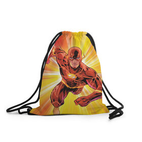 Рюкзак-мешок 3D с принтом The Flash в Рязани, 100% полиэстер | плотность ткани — 200 г/м2, размер — 35 х 45 см; лямки — толстые шнурки, застежка на шнуровке, без карманов и подкладки | barry allen | the flash | vdzabma | барри аллен | флэш