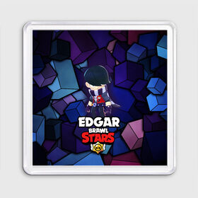 Магнит 55*55 с принтом BRAWL STARS EDGAR в Рязани, Пластик | Размер: 65*65 мм; Размер печати: 55*55 мм | Тематика изображения на принте: 8 bit | brawl stars | byron | colette | crow | edgar | gale | leon | max | mr.p | sally leon | shark | virus 8 bit | werewolf leon | акула | байрон | берли | бравл старс | ворон | коллет | макс | оборотень | эдгар